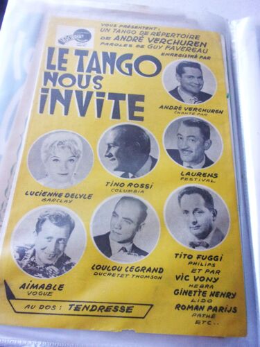 Partition Accordéon "Le Tango Vous Invite" André Verchuren