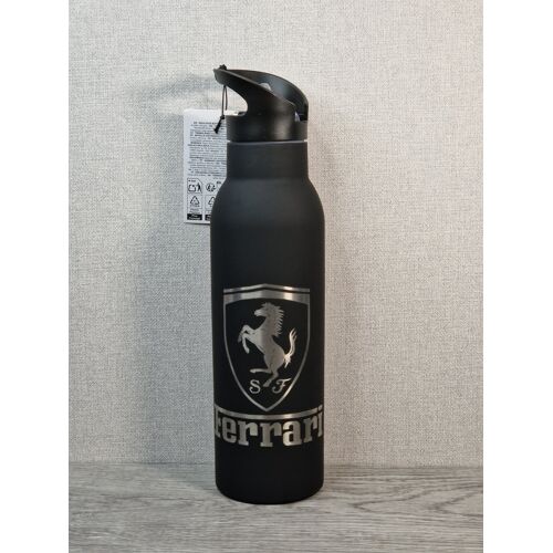 Gourde Isotherme 500ml Noir Avec Paille - Ferrari
