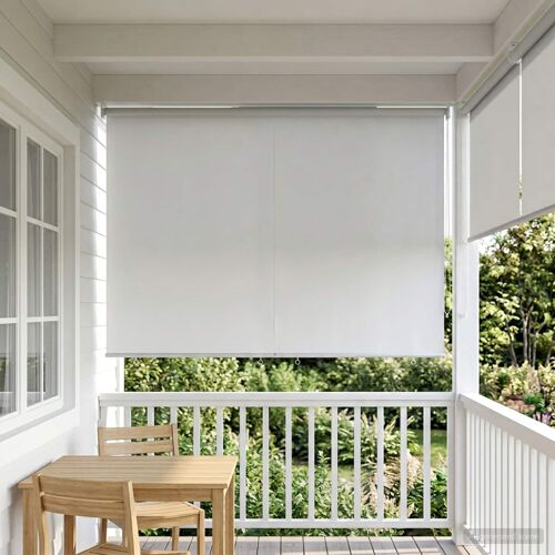Vidaxl Store Enrouleur Protection Uv Blanc 180 X 230 Cm Polyester