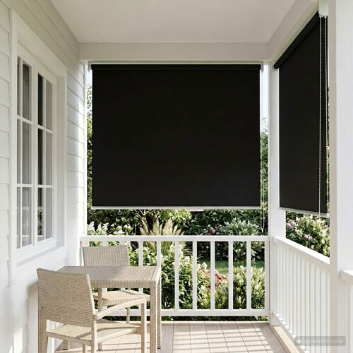 Vidaxl Store Enrouleur Protection Uv Noir 80 X 140 Cm Polyester