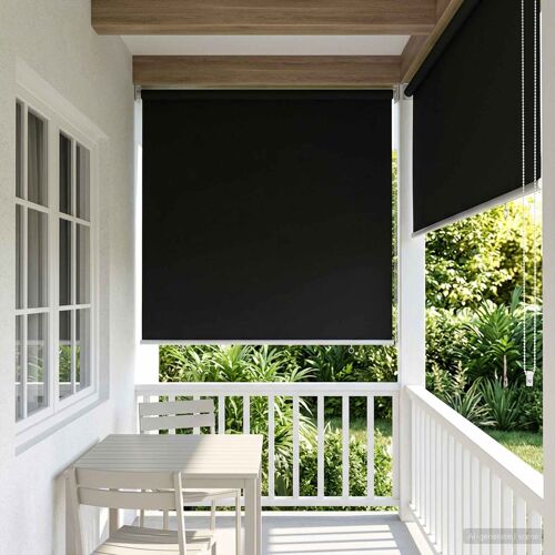 Vidaxl Store Enrouleur Protection Uv Noir 60 X 230 Cm Polyester