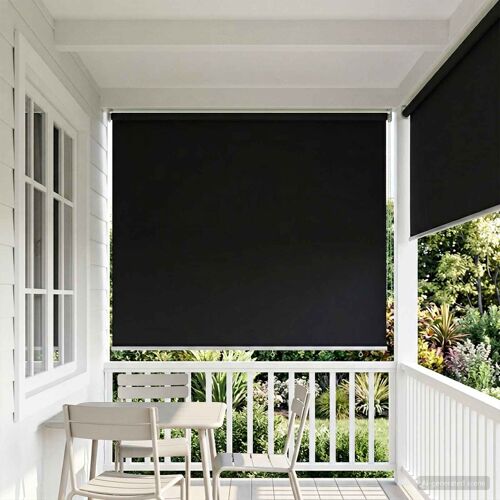 Vidaxl Store Enrouleur Protection Uv Noir 180 X 140 Cm Polyester