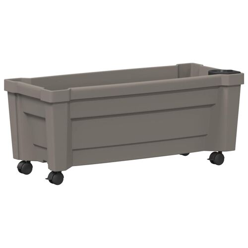Vidaxl Pot Calypso Avec Roues Gris 79 X 35 X 33 Cm Pp