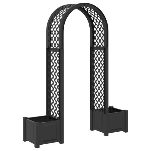 Vidaxl Arc À Roses Avec Jardinière Anthracite 168,5 X 43 X 207 Cm Pp