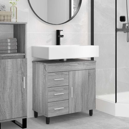 vidaXL Unité de vanité de salle de bain Sonoma gris 60 x 35 x 60 cm