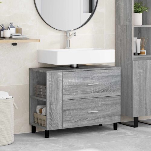 vidaXL Unité de vanité de salle de bain Sonoma gris 80 x 35 x 60 cm