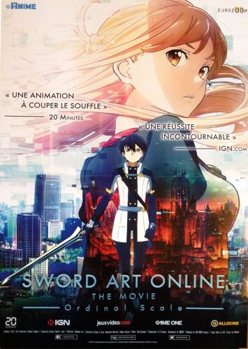Sword Art Online Movie (Gekijo-Ban Sword Art Online: Ordinal Scale) - Véritable Affiche De Cinéma Pliée - Format 120x160 Cm - De Tomohiko Itō Avec Ryan Bartley, Christine Marie Cabanos - 2017