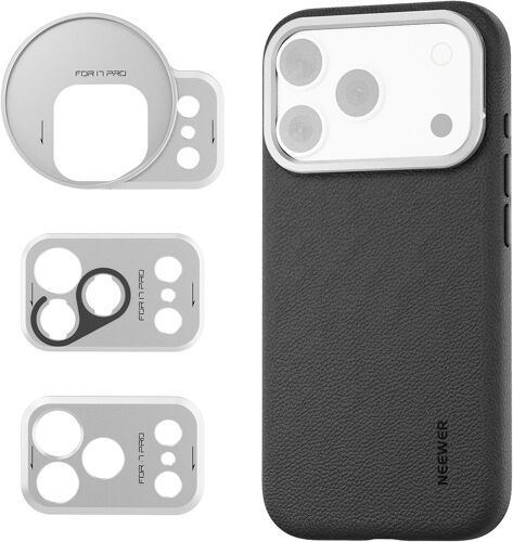 NEEWER Étui pour iPhone 17 Pro,Coque Modulaire en TPU/PC avec Anneau Filtre 67mm,Plaque Arrière Objectif de 17mm,Adaptateur Objectif à Monture T Compatible avec Moment MagSafe pour iPhone 17 Pro,PA133