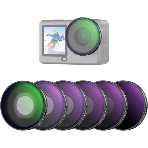 NEEWER CPL + ND Kit de Filtres Compatible Uniquement avec DJI Osmo Action 6,Filtre Polarisant Circulaire Réglable ND8/16/32/64/256,Polariseur Objectif à Visser,Multicouche,pour Caméra d'Action,FL-B109