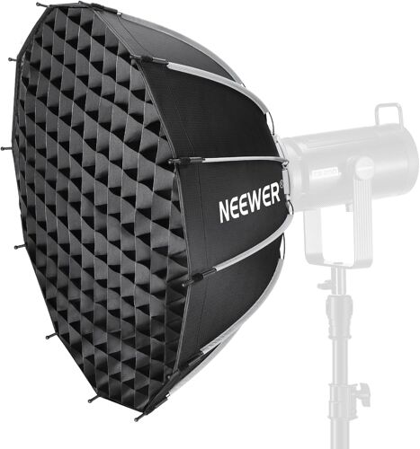 NEEWER 25,6""/65cm Bowens Mont Parabolic Softbox Dodecagon, Libération Rapide, Diffuseur/Grille/Sac de Lumière Vidéo Stroboscopique CB60 CB200B MS60C MS150B S101 Vision 4 Q4 Compatible avec Godox, NS6P