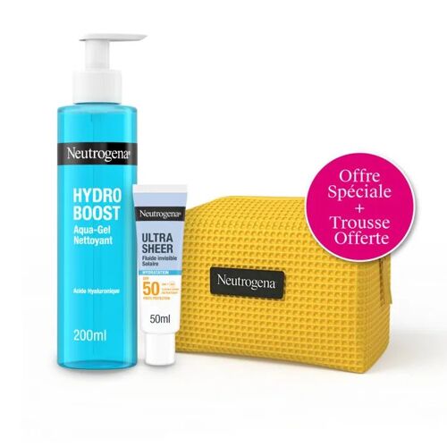 Trousse Soin Solaire Ultra Sheer Ntg : Fluide Invisible Hydratant Spf50 (50 Ml) Gel Nettoyant Hydro Boost Aqua Neutrogena (200 