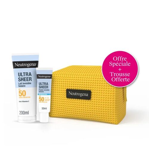 Trousse Soin Solaire Ultra Sheer Ntg : Fluide Invisible Hydratant Spf50 (50 Ml) Lait Corps Invisible Hydratant Spf50 (200 Ml)