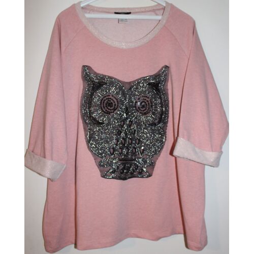 Sweat Femme Rose Et Doré Avec Une Chouette La Redoute 46
