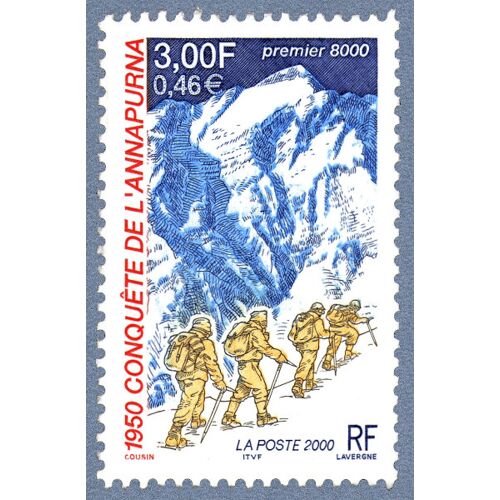 Sport : Alpinistes En Cordée : Cinquantenaire De La Conquête De L'Anapurna Année 2000 N° 3331 Yvert Et Tellier Luxe