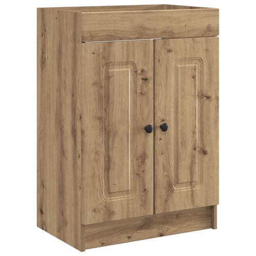 vidaXL Armoire sous évier de salle de bain Chêne artisanal