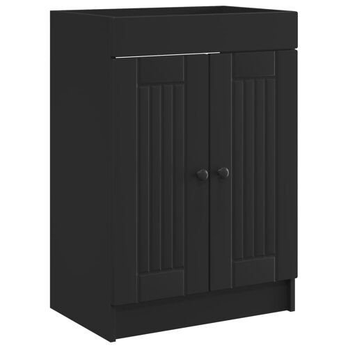 vidaXL Armoire sous évier de salle de bain Noir 78,5 x 37,5 x 81 cm