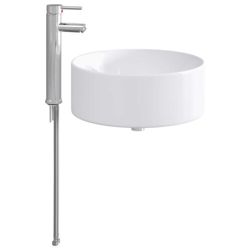 vidaXL Lavabo de salle de bains Chrome 40,5 x 40,5 x 15,5 cm métal