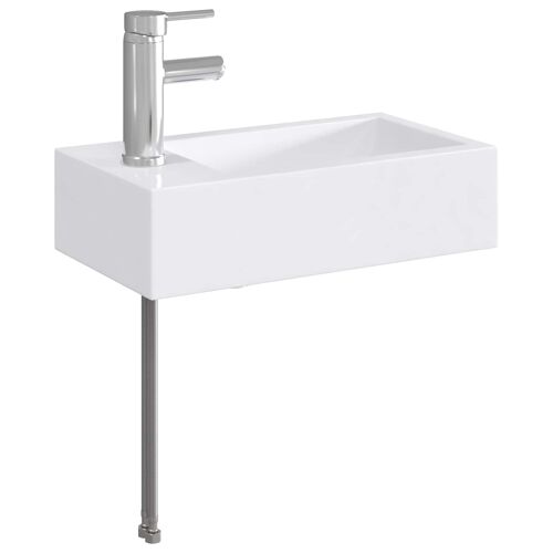 vidaXL Lavabo de salle de bains Chrome 45,5 x 25,5 x 13 cm métal