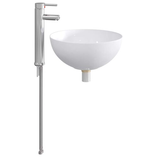 vidaXL Lavabo de salle de bains Chrome 35,5 x 35,5 x 14,5 cm métal