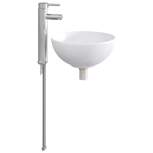 vidaXL Lavabo de salle de bains Chrome 32 x 32 x 13 cm métal