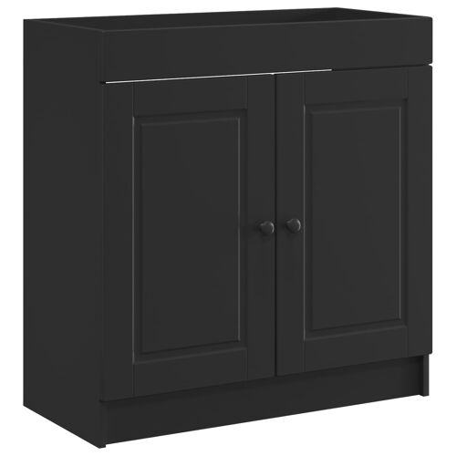 vidaXL Armoire sous évier de salle de bain Noir 56 x 37,5 x 81 cm
