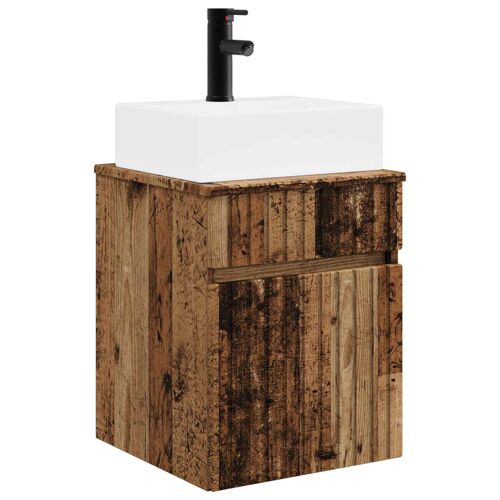 vidaXL Meuble-sèche avec évier mural Bois ancien 39 x 41 x 62,5 cm