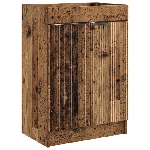 vidaXL Armoire sous évier de salle de bain Bois ancien