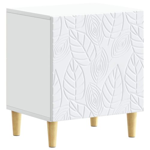 vidaXL Table de chevet Blanc 43 x 34,5 x 50 cm Bois d'ingénierie