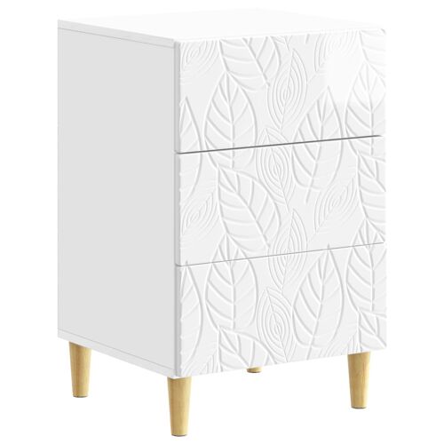 vidaXL Table de chevet Blanc brillant 43 x 39,5 x 66,5 cm