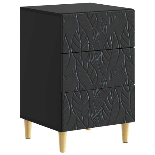 vidaXL Table de chevet Noir 43 x 39,5 x 66,5 cm Bois d'ingénierie