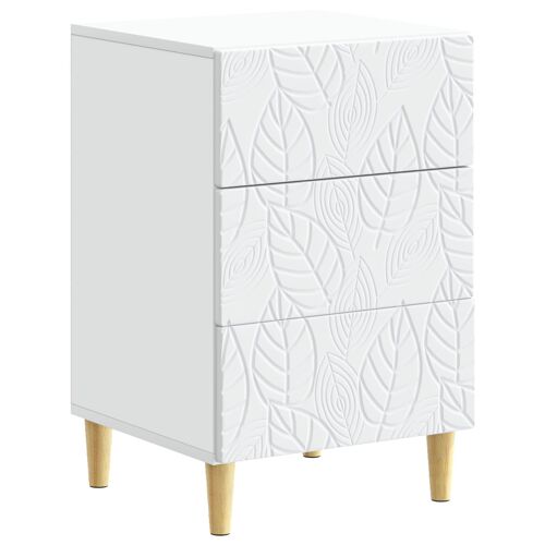 vidaXL Table de chevet Blanc 43 x 39,5 x 66,5 cm Bois d'ingénierie