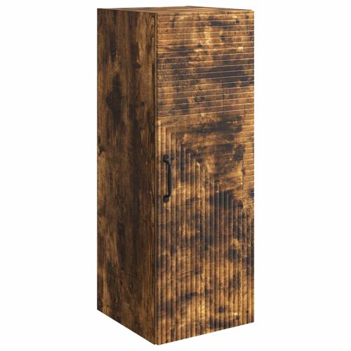 vidaXL Armoire Murale Chêne fumé 33 x 34,5 x 90 cm Bois d'ingénierie
