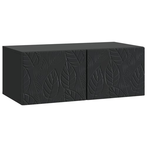 vidaXL Meuble TV mural 59,5 x 41 x 30 cm Noir Bois d'ingénierie