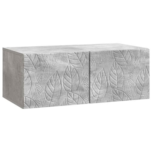 vidaXL Meuble TV mural 78,5 x 41 x 30 cm Gris béton Bois d'ingénierie