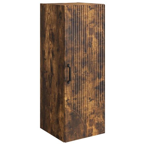 vidaXL Armoire Murale Chêne fumé 33 x 34,5 x 90 cm Bois d'ingénierie