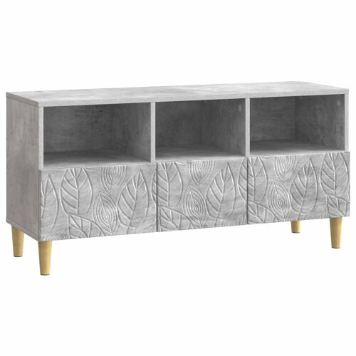 vidaXL Meuble TV 102 x 34,5 x 50 cm Gris béton Bois d'ingénierie