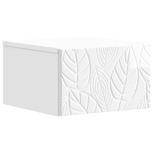 vidaXL Table d'appoint murale Blanc brillant 34,5 x 33 x 20 cm