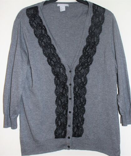 Gilet Gris Et Dentelle Noire H&m Taille L
