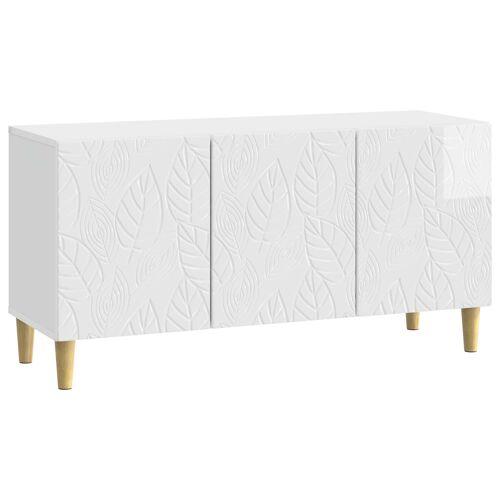 vidaXL Meuble TV 99 x 34,5 x 50 cm Blanc brillant Bois d'ingénierie