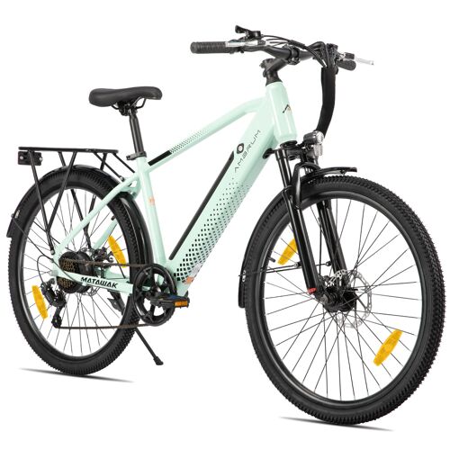 Hiland Vtt Électrique 26 Pouces, Moteur 250w, Batterie 10,4ah, E-Mtb 7 Vitesses, Double Frein À Disque, Vélo Électrique Unisex Pour Hommes Et Femmes - Vert Menthe