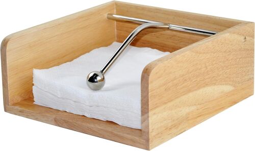 EITIDA - PORTE SERVIETTES EN BOIS AVEC BARRE CENTRALE EN ACIER - BEIGE NATUREL