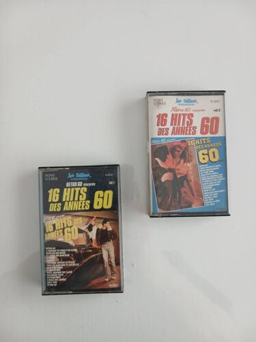 Lot 2 Cassettes Audio Vintage - 16 Hits Des Années 60 (Vol 1 & 2)