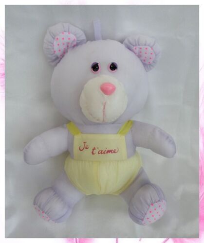 Peluche Ours Assis Violet Et Jaune Puffalump Toile de Parachute Bikin