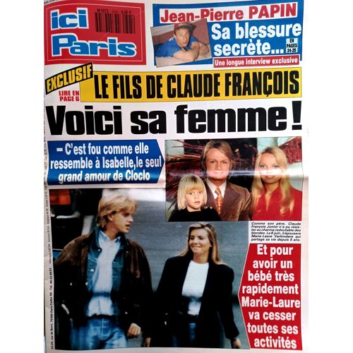 Ici Paris 2395 1991 Claude Francois/Papin/Georgette Lemaire/Daniel Lavoie/Genest/Tatayet/Jean Claude Pascal/Laurent Rossi