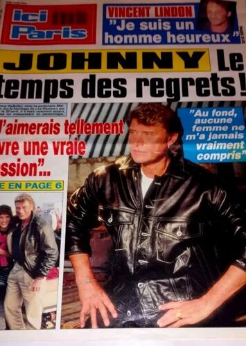 Ici Paris 2440 1991 Johnny Hallyday/Lindon/Sardou/Demongeot/Frederic Francois/Jodie Foster/Sophie Favier/Thierry Pastor