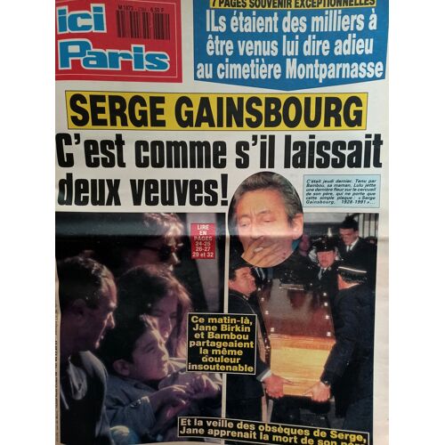 Ici Paris 2384 1991 Serge Gainsbourg/Bernard Minet/Lanoux/Sabrina Salermo/Indra/Caroline Tresca/Jean Pierre Kalfon