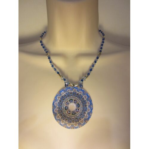 Collier N° 146 Bleu Et Argenté