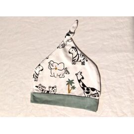 Bonnet N?ud Pointe Dessins Animaux Savane Bandeau Vert Vêtement Accessoire Petits Enfants Bébés