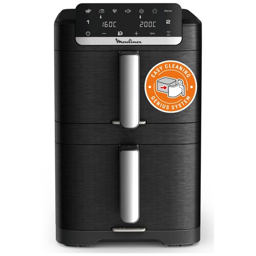 Moulinex EZ7568F0 friteuse Double 10 L Autonome 2700 W Friteuse d'air chaud Noir