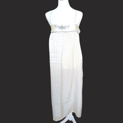 Chemise De Nuit Femme A Bretelle - Taille 42/44 - 100% Polyester - Effet Satin Crème